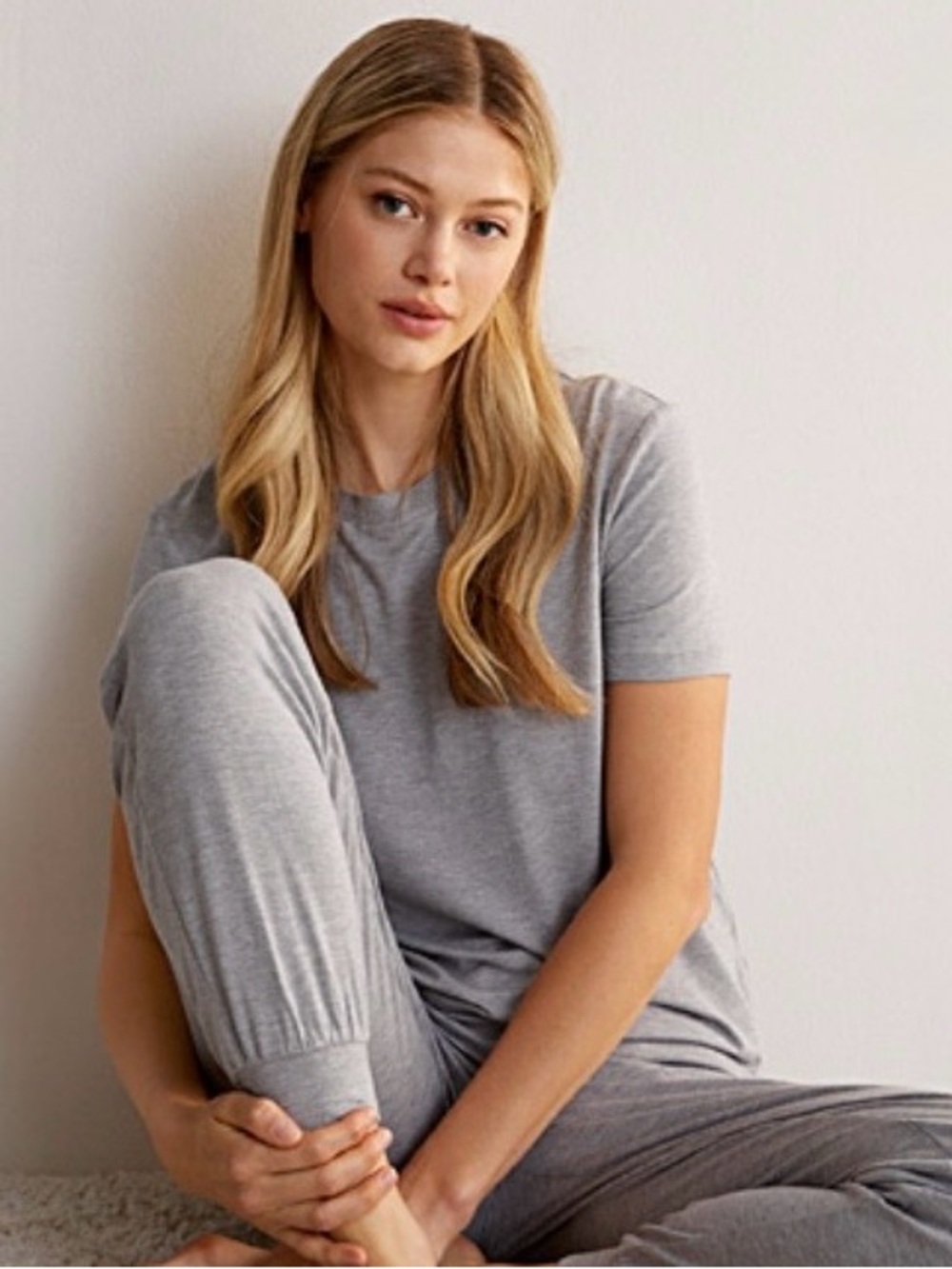 SIMONS MIIYU Grey Short-Sleeve Lounge Tee - Comfortable Sleepwear